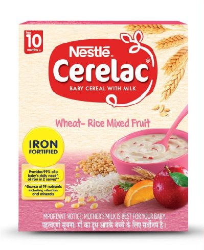 Nestle Cerelac Fortified Baby Cereal With Milk, Wheat-Rice Mixed Fruit - From 10 Months, 300 g